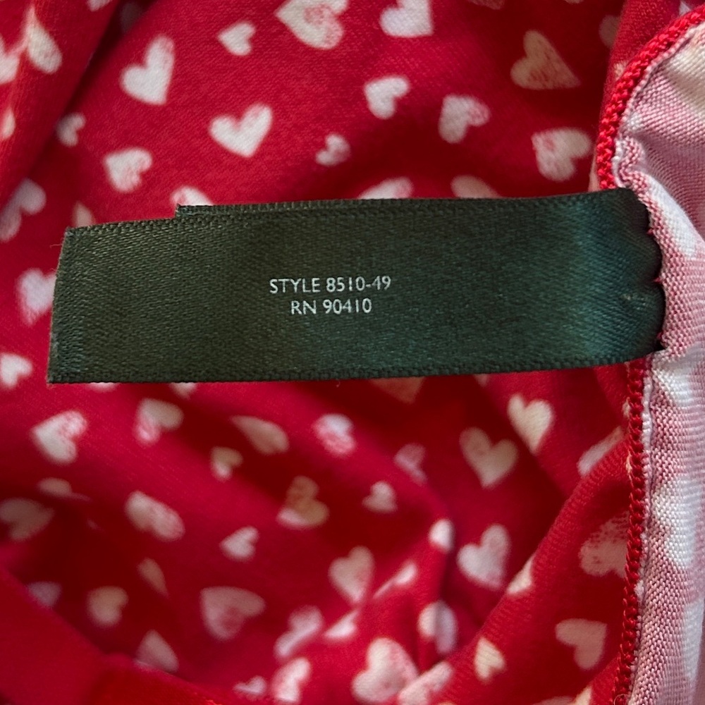 LAURA ASHLEY Babydoll Y2K Lace Trim Heart Print Cami Top Coquette Valentine Sz S - Picture 14 of 14
